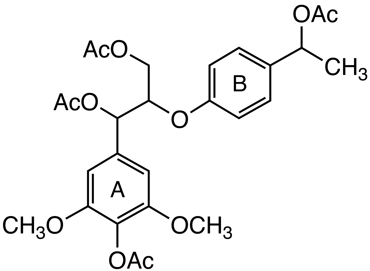 1-(4-acetoxy-3,5-dimethoxyphenyl)-1,3-diacetoxy-2-[4-(1-acetoxyethyl)phenoxy] Propane image