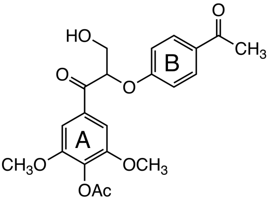 1-(4-acetoxy-3,5-dimethoxyphenyl)-2-(4-acetylphenoxy)-3-hydroxypropan-1-one image